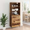 vidaXL Highboard with Drawer 2 pcs Old Wood Engineered Wood