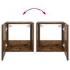 vidaXL TV Wall Cabinets with LED Lights 2 pcs Smoked Oak 40.5x35x40 cm