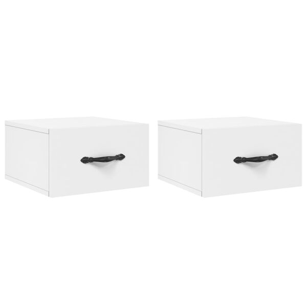 vidaXL Wall-mounted Bedside Cabinets 2 pcs White 35x35x20 cm