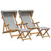 vidaXL Deck Chair 4 pcs 3 Position Solid Eucalyptus Wood Multicolour