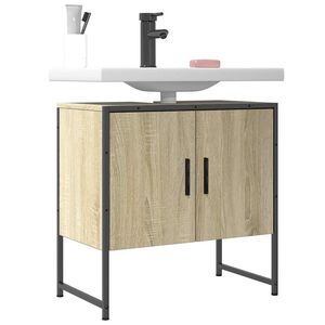 vidaXL Bathroom Sink Cabinet Sonoma Oak 60x33x60 cm Engineered Wood