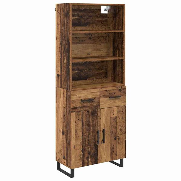 vidaXL Highboard Old Wood 69.5 x 34 x 180 cm Engineered Wood