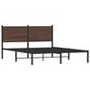 vidaXL Metal Bed Frame without Mattress Brown Oak 137x190 cm