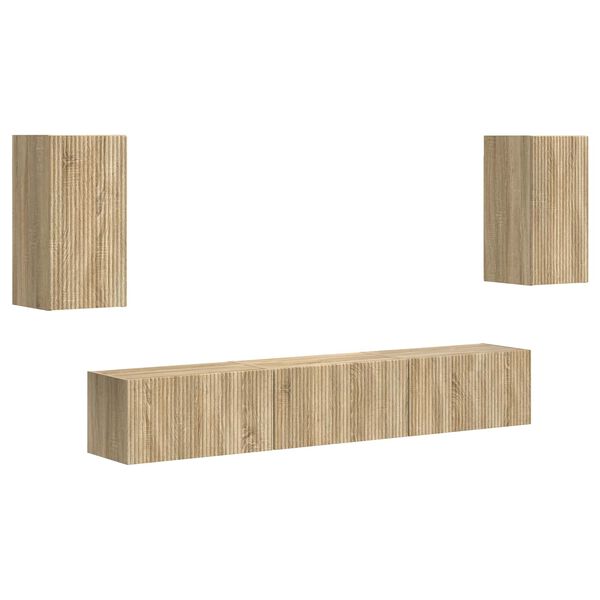 vidaXL TV Cabinet Set Wall-mounted 5 pcs Sonoma Oak Engineered Wood