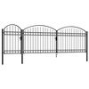 vidaXL Garden Fence Gate Assen with Arched Top Steel 1.25x5 m Black