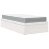 vidaXL Bed with Mattress White 90x190 cm Single Solid Wood Pine