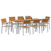 vidaXL Garden Dining Set 7 pcs Grey Solid Acacia Wood