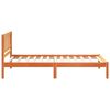 vidaXL Bed Frame with Headboard Wax Brown 100 x 200 cm Solid Pine Wood