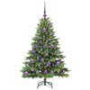 vidaXL Artificial Christmas Tree with 150 LEDs Green 120 cm PE and PVC