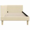 vidaXL Corner Bed Frame with Headboard Cream 100 cm x 200 cm Velvet