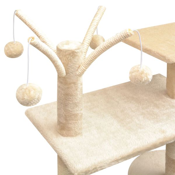 vidaXL Cat Tree with Sisal Scratching Posts 125 cm Beige