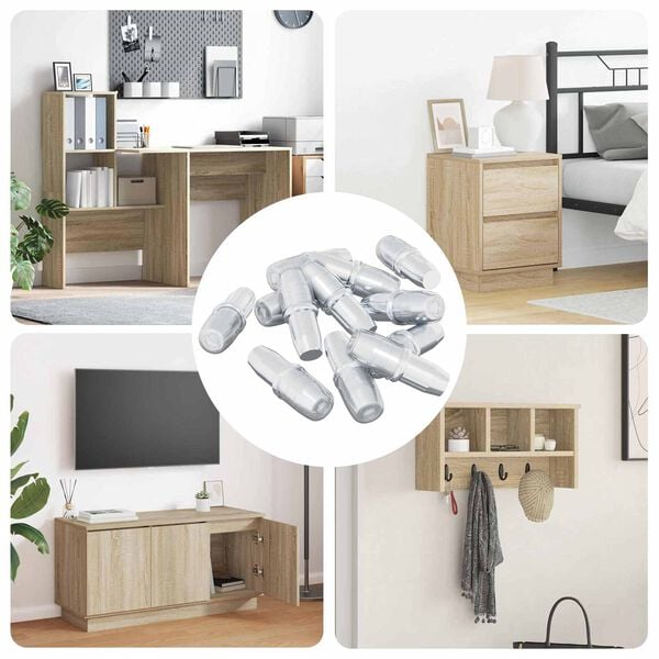 vidaXL Shelf Peg 12 pcs Silver 7 x 16 mm Iron