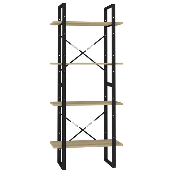 vidaXL 4-Tier Book Cabinet Sonoma Oak 60x30x140 cm Engineered Wood