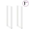 vidaXL Bar Table Legs U-Shaped 2 pcs White 50x(100-101) cm Steel