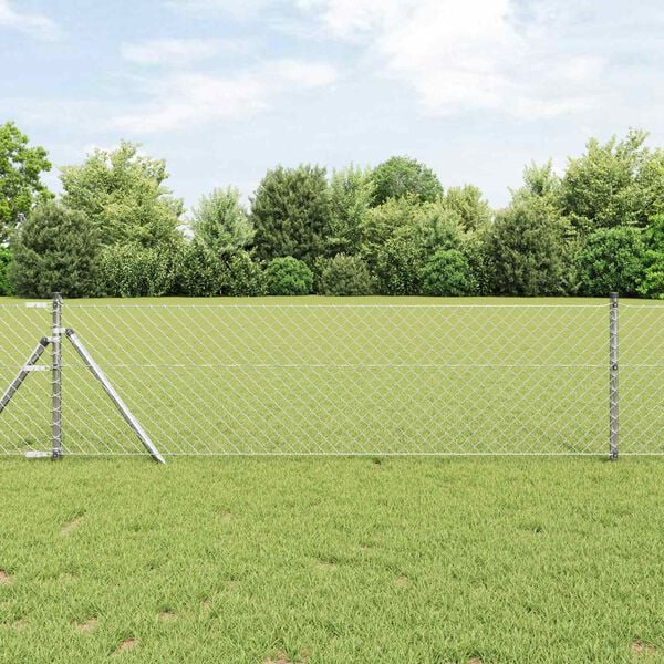 vidaXL Chain Link Fence Silver 25 x 0.6 m Galvanised steel