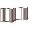 vidaXL Dog Gate with Door Foldable 4 Panels Brown Oak 320 cm Poplar Wood