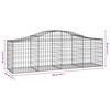 vidaXL Arched Gabion Baskets 18 pcs 200x50x60/80 cm Galvanised Iron