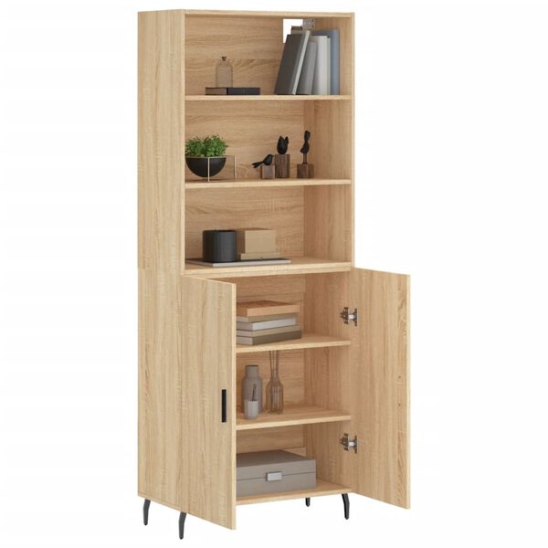 vidaXL Highboard Sonoma Oak 69.5x34x180 cm Engineered Wood