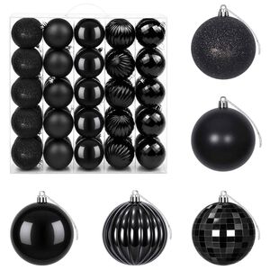 vidaXL Christmas Ball Set 50 pcs Black 8 cm Polystyrene