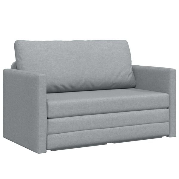 vidaXL 2-Seater Folding Sofa Bed Light Grey 124 x 71 x 78 cm Fabric