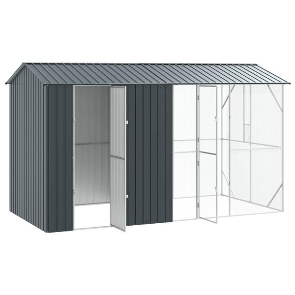vidaXL Bird Cage Anthracite 430 x 208 x 247 cm Galvanised Steel