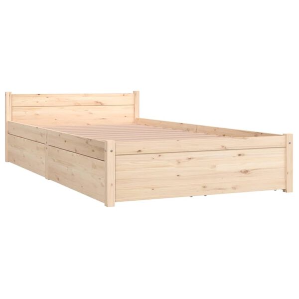 vidaXL Bed Frame without Mattress with Drawers 100x200 cm (815034+814989)