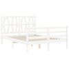 vidaXL Bed Frame without Mattress White 140x200 cm Solid Wood