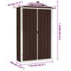vidaXL Garden Shed Brown 116x45x175 cm Galvanised Steel