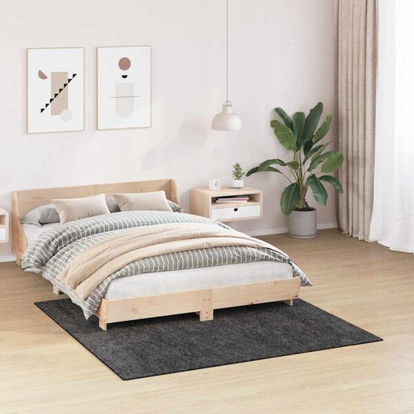 vidaXL Anti-slip Shaggy Rug Dark grey 160 x 160 cm PP