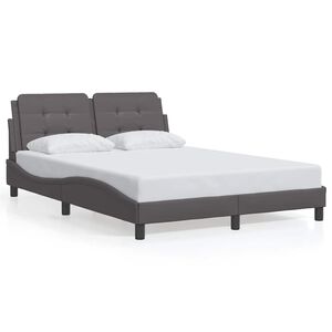 vidaXL Bed Frame without Mattress "Zadar" Grey 140x200 cm Faux Leather