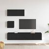 vidaXL 4 Piece TV Cabinet Set Black Engineered Wood