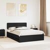 vidaXL Bed Frame with Headboard Black 150 x 200 cm Engineered Wood