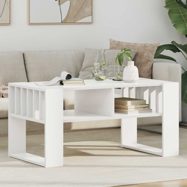 vidaXL Coffee Table White 92 x 49.5 x 45 cm Engineered Wood