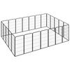 vidaXL Dog Playpen | Black | Powder-coated steel | Large | Collapsible