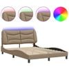 vidaXL Bed Frame with LED without Mattress "Hvar" Cappuccino 120x200 cm