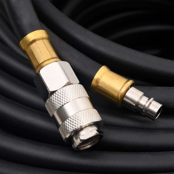 vidaXL Hybrid Air Hose Black 0.6" 20 m Rubber and PVC