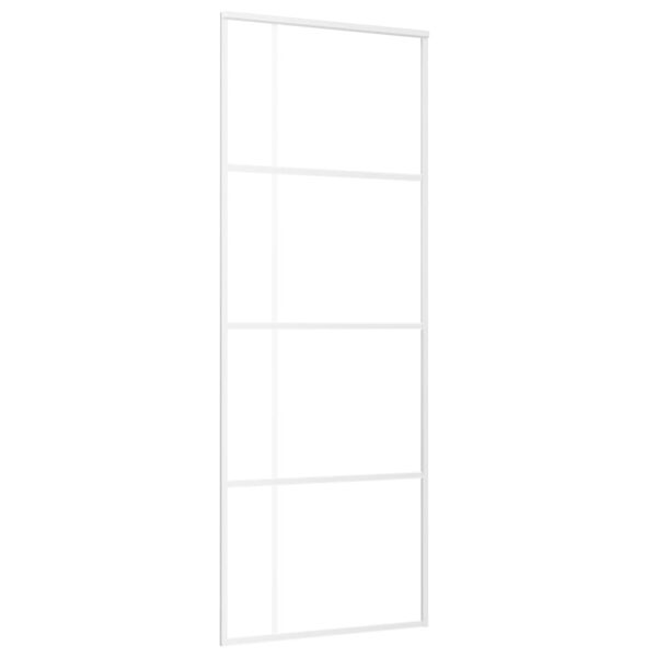vidaXL Sliding Door Frosted ESG Glass and Aluminium 76x205 cm White