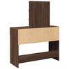 vidaXL Dressing Table with LED Brown Oak 100x40x130 cm
