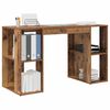 vidaXL Desk with Shelf Old Wood 130 x 50.5 x 75 cm Engineered Wood