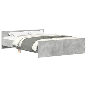 vidaXL Bed Frame without Mattress Concrete Grey 135x190 cm Double