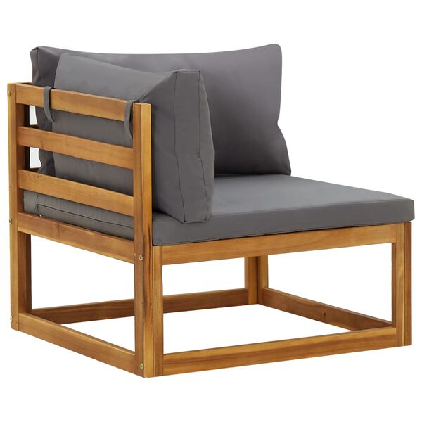 vidaXL Sectional Corner Sofas 2 pcs with Cushions Solid Wood Acacia