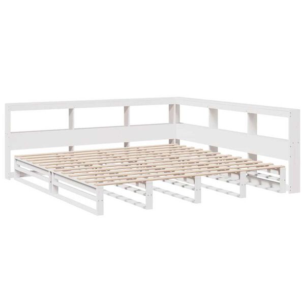 vidaXL Bookcase Bed without Mattress White 180x200cm Solid Wood Pine