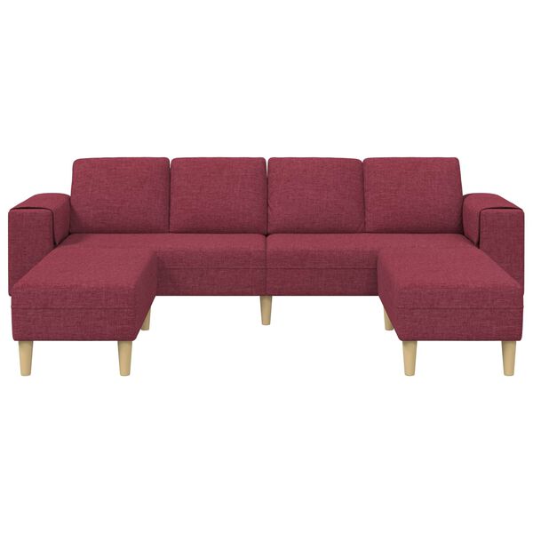 vidaXL Sofa Set Wine red Fabric