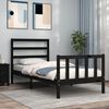 vidaXL Bed Frame without Mattress Black 100x200 cm Solid Wood Pine