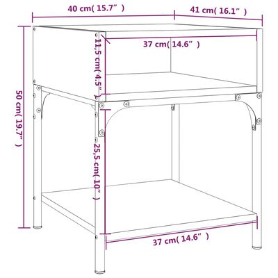 vidaXL Bedside Table Grey Sonoma 40x41x50 cm Engineered Wood