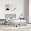 vidaXL Bed Frame with Drawer Grey Sonoma 135 x 190 cm Engineered Wood