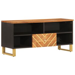 vidaXL TV Cabinet Brown and Black 100x33.5x46 cm Solid Wood Mango