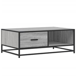 vidaXL Coffee Table Grey Sonoma 90x57x35 cm Engineered Wood and Metal