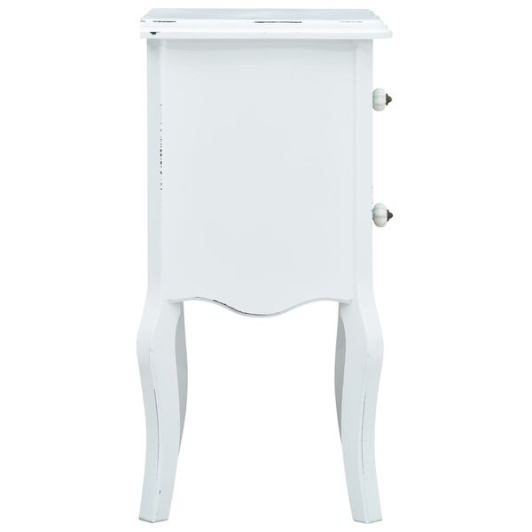 vidaXL Bedside Cabinet White and Brown 43x32x65 cm MDF