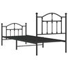 vidaXL Metal Bed Frame without Mattress with Footboard Black 90x190cm